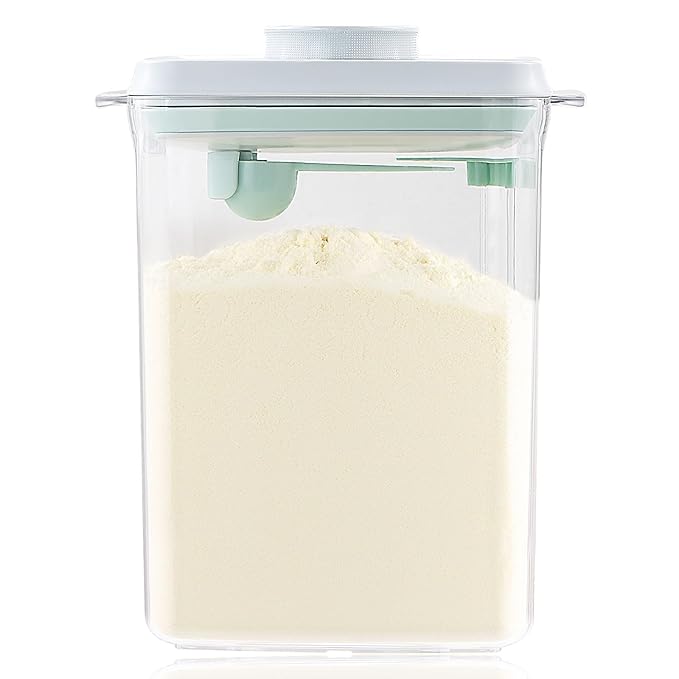 Baby Milk Powder Container - 2300ml Air Tight Formula Dispenser with Spoon and Scraper, BPA-Free, Clear, 28OZ, 1.76LB, 800g-CubbioJoy