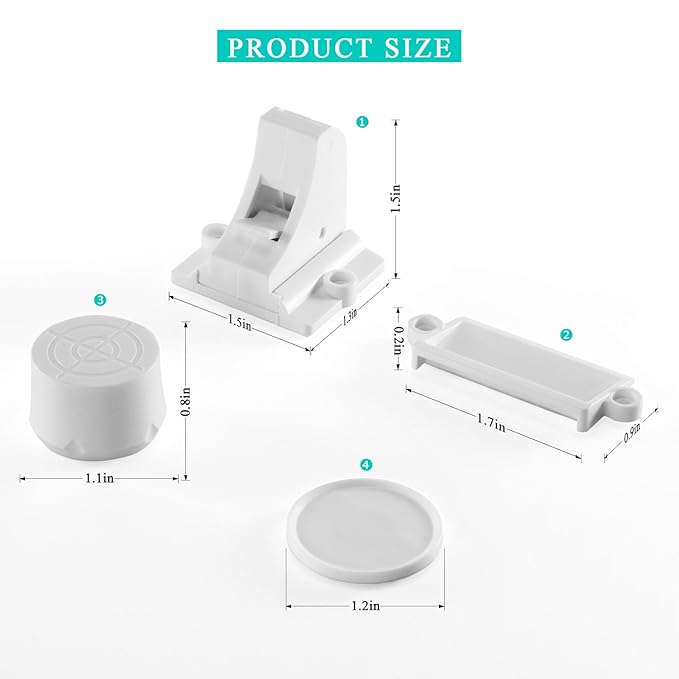 Child Safety Magnetic Cabinet Locks - vmaisi 4 Pack Adhesive Baby Proofing Cabinets & Drawers Latches-CubbioJoy