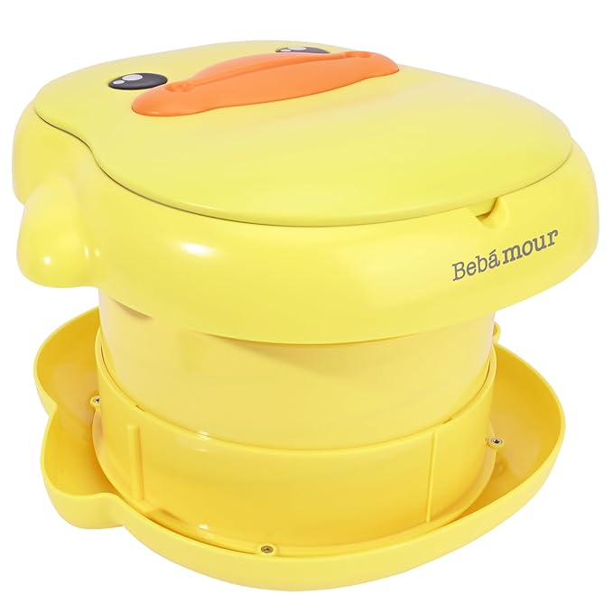 Bebamour Potty Training Toilet 3 in 1 Multi-Functional Potty Seat Detachable Baby Potty Step Stool Anti-Slip Stable Potty Training Toilet with 100 Pack Trash Bags (Yellow)-CubbioJoy
