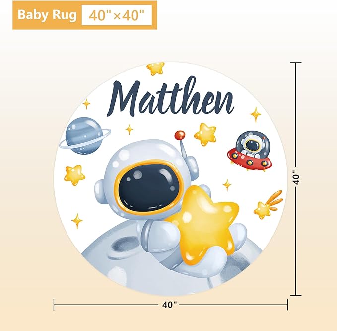 Customized Baby Bedding Set, 5 Pcs Custom Nursery Bedding Set with Baby Name, Double Layer Crib Set for Girls Boys, Personalized Gifts for Toddlers Infants New Parents, Space Astronaut-CubbioJoy