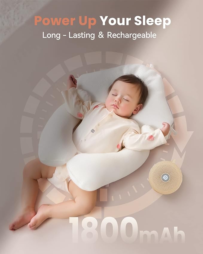 Dreamegg White Noise Machine - Portable Sound Machine for Baby Adult, Features Powerful Battery, 21 Soothing Sound, Noise Canceling for Office,Sound Therapy for Home,Travel, Registry Gift, Light Khaki-CubbioJoy