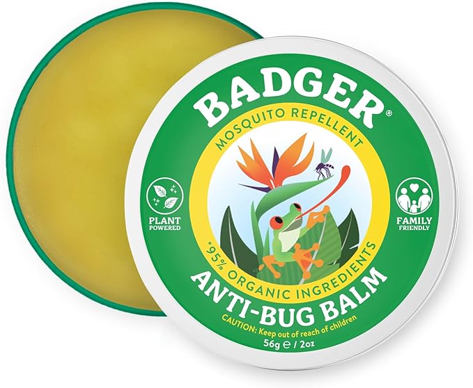 Badger Bug Repellent Tin, Organic Deet-Free Mosquito Repellent with Citronella, Family Friendly Pleasant Smelling Insect Repellent, Easy to Use, 2 oz Tin-CubbioJoy