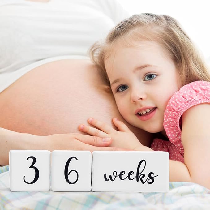 Baby Monthly Milestone Blocks for Boy or Girl, Milestones Age Photo Block Set for Baby Shower, Pregnancy Countdown, 7 Pcs-CubbioJoy