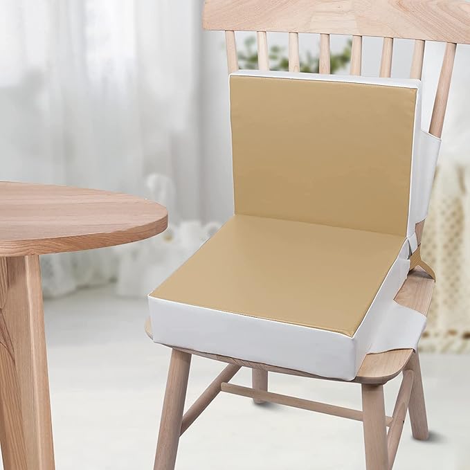 Kalawen Upgraded 2Pcs PU Washable Straps Safety Buckle Toddler Booster Seat for Kitchen Chair, Portable Travel-CubbioJoy