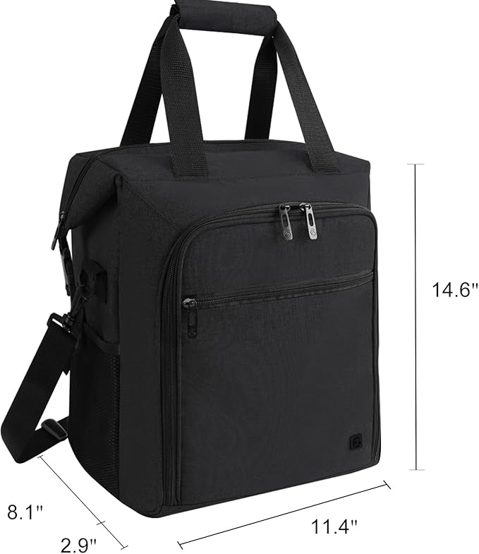 ALLCAMP 6 Bottle Wine Gift Bag - Insulated Tote Cooler, Adjustable Strap, Includes 6 Wine Glasses, Napkins & Corkscrew, Portable Travel Gifting(Black)-CubbioJoy