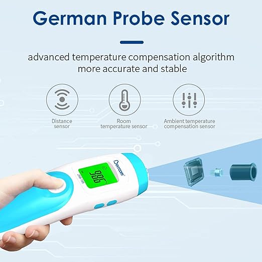 Berrcom Non Contact Forehead Thermometer Digital 3 in 1 Contactless Infrared Thermometer for Babies Adults Objects and Space Instant Measuring Time Memory Function-CubbioJoy