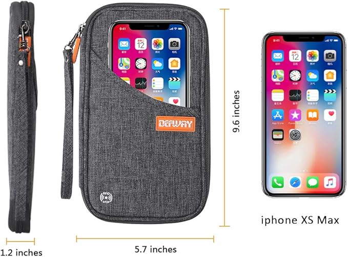 defway Passport Holder Travel Wallet - Family Passport Holder of 4, RFID Blocking Passport Wallet for Men Women, Travel Essentials for Flying, GREY-CubbioJoy