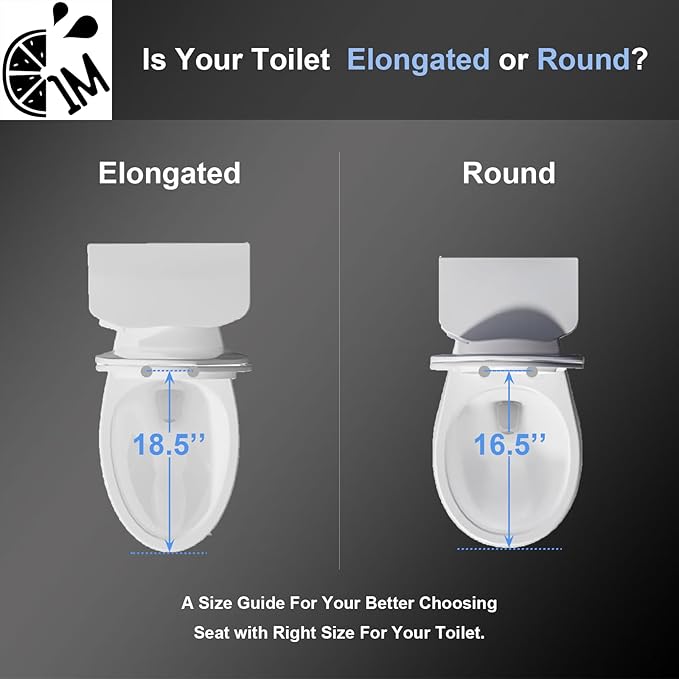 1M Soft Close Toilet Seat Round, Patented Quick Releasing for Easy Cleaning, Anti-Wiggling Design, Easy Installation (2PCS Pack)-CubbioJoy