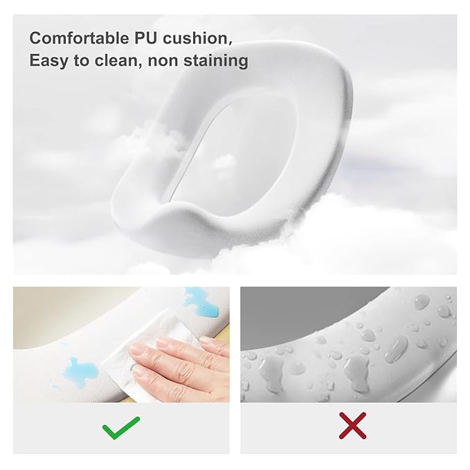 Bebamour Potty Training Toilet 3 in 1 Multi-Functional Potty Seat Detachable Baby Potty Step Stool Anti-Slip Stable Potty Training Toilet with 100 Pack Trash Bags for Baby Toddler Kids(Grey)-CubbioJoy