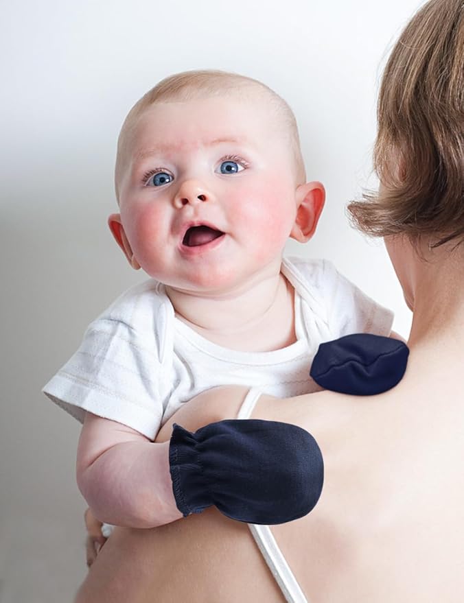 Cute Baby Mittens Newborn, No Scratch Baby Boy Mittens, Baby Girl Hat Gloves for Toddlers, Infant, Newborn-CubbioJoy