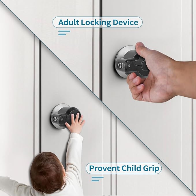 Door Knob Lock Combination Out Device Cover to The Doorknob/Faucet/Water Valve Hose Lock, Temporary Door Handle Combination Lock, Prevents Turning of Door Knob and Access to Keyhole-CubbioJoy