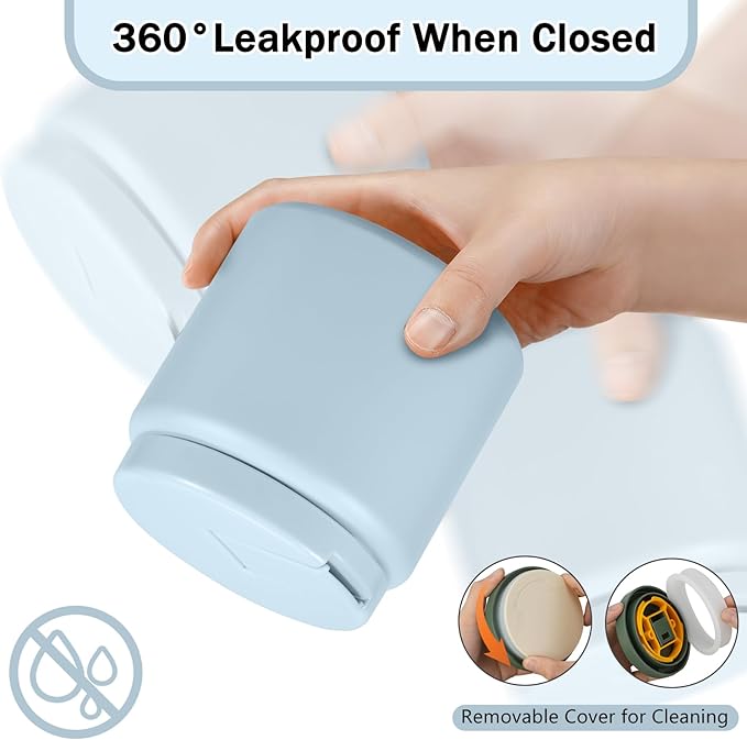 26oz Kids Thermos for Hot Food, Insulated Vacuum Food Jar with Buckle Lid, Stainless Steel Wide Mouth Leak Proof Insulated Lunch Container for School Picnic Travel, Blue-CubbioJoy