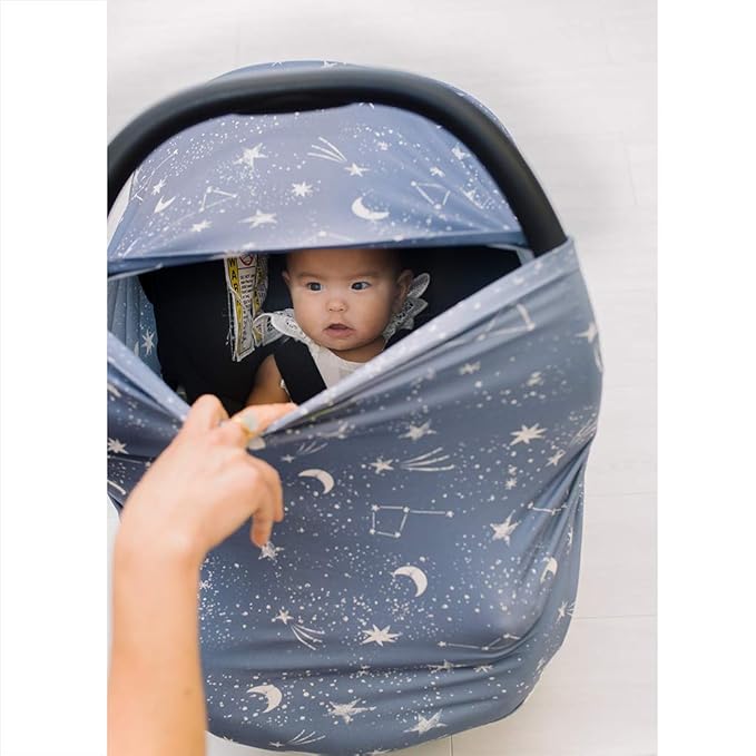 Itzy Ritzy 4-in-1 Nursing Cover, Car Seat Wrap, Shopping Cart Cover & Infinity Scarf – Breathable, Multi-Use Nursing Cover-Up for Breastfeeding, Carseat Canopy & Stroller Covering (Constellation)-CubbioJoy