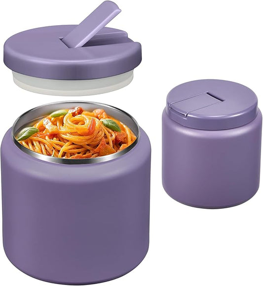 26oz Soup Thermo for Hot Food Kids with Buckle Lid Insulated Vacuum Food Jar Wide Mouth Leakproof Stainless Steel Lunch Container (Purple)-CubbioJoy