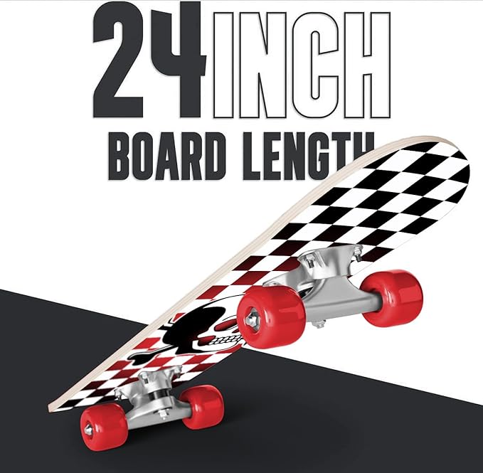 24 inch Rude Boyz Mini Cruiser Skateboard - Aluminium Trucks - Kids Skateboard Ages 5-8 Beginner - Skateboards for Kids-CubbioJoy