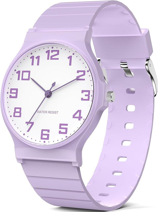 Kids Analog Watch Boys Girls, 30M Waterproof, Sports Watch for Boys, Easy to Read Children's Thin Dial Wrist Watches with Soft Band, for Ages 5-15 Kids Great Birthday Gifts Christmas Day-CubbioJoy