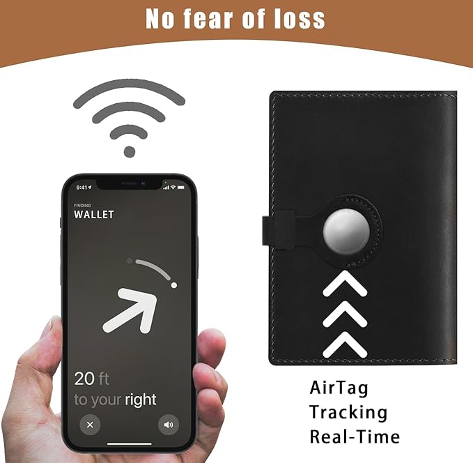 Jack&Chris Genuine Leather Passport Holder for Travel, RFID Blocking Handmade Passport Holder with Card Case Organized & Safe, Quality Travel Essentials for Women and Men for Gifting, Black-CubbioJoy