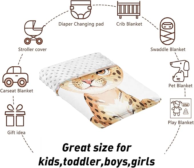 Custom Name Crib Bedding Set - Blue Floral Leopard Pattern, Personalized Nursery Bedding 3-Piece Set– Soft Blanket, Fitted Sheet, Changing Pad Cover – for Newborns Girls Nursery Gifts-CubbioJoy