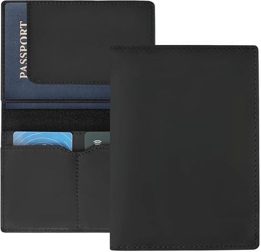 Jack&Chris Leather Passport Holder, Handmade Passport cover, Travel Wallet Cover Case for Men and Women, Leather Travel Documents Organizer Protector, JC107-CubbioJoy