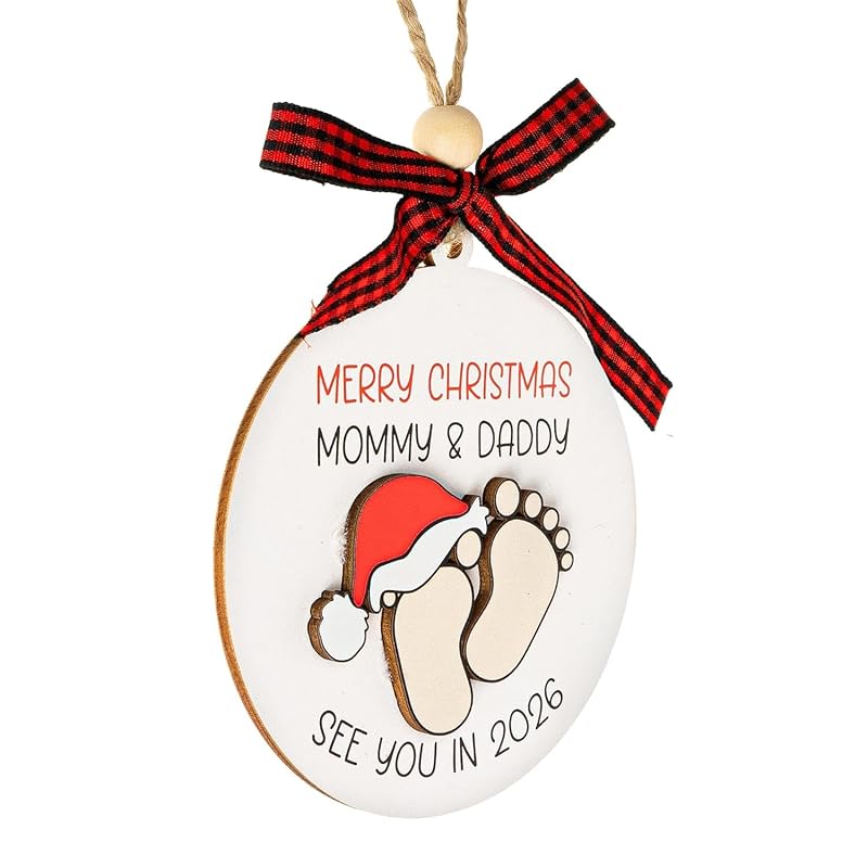 Baby First Christmas Ornament 2025, Expecting Baby Ornament 2026, New Mommy & Daddy Gift, Gifts for Expecting Parents Mom to be, New Baby Ornaments, Pregnancy Ornament for Mommy & Daddy to be-CubbioJoy