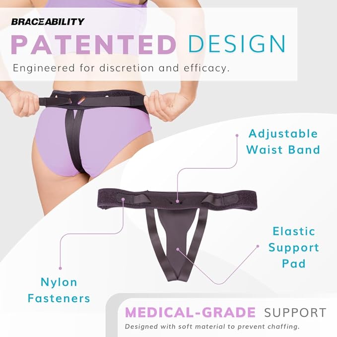 BraceAbility The Pelvic Pro Patented Prolapse Uterus Support Belt Girdle for Women’s Prolapsed for Dropped Bladder, Vulvar Varicosities, Postpartum Recovery, Symphysis Pubis Dysfunction Pain (M)-CubbioJoy