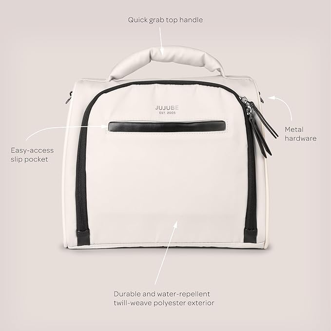 JuJuBe x Witney Carson - New Insulated Bottle Bag, Breastmilk Storage Bag for Baby Bottles, Waterproof Travel Lunch Bag or Cooler Bag for Nursing, Milk, Food, Snacks, Cloud, Mothers Day Gift-CubbioJoy