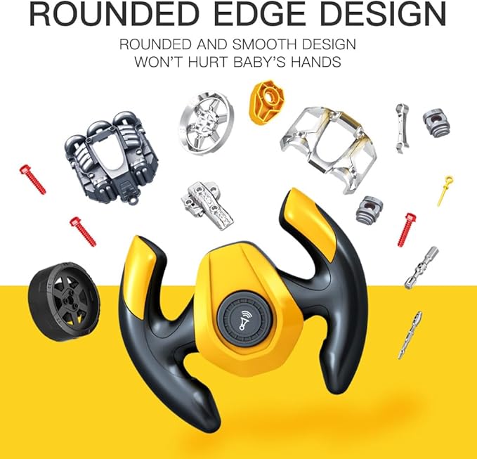 Interactive Truck Engine Toy with Removable Parts - Lights, Sounds, and Fun for Young Mechanics -Unleash Their Creativity and Motor Skills with This Truck Engine Toy (Yellow)-CubbioJoy