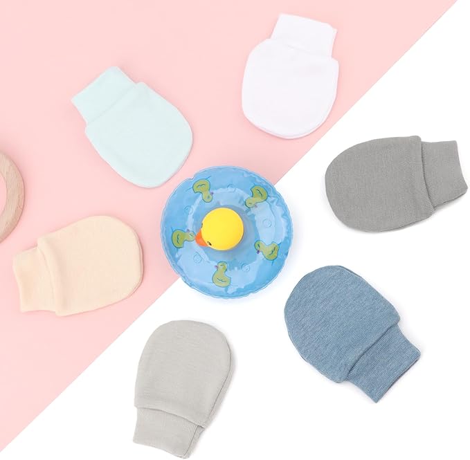 BQUBO 6 Pairs Newborn Baby Boys Girls Mittens 0-6 Months Unisex-Baby Infant Mittens Elastic No Scratch Wrist Gloves-CubbioJoy