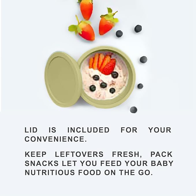 Abiie Octopod Silicone Baby Suction Bowl With Lid - Toddler & Baby Bowls, 8 oz, Yellow, Modern Style, Microwave Safe, Dishwasher Safe-CubbioJoy