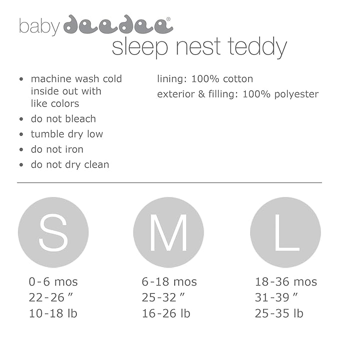 baby deedee Sleep Nest Teddy Baby Sleeping Bag, Oatmeal Navy, Small (0-6 Month)-CubbioJoy