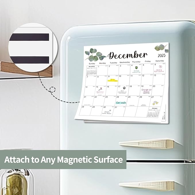 2025-2026 Magnetic Fridge Calendar 18 Monthly Magnetic Calendar for Refrigerator 2025-2026 Wall Calendar Planner Runs from June 2025 Until November 2026 Easy Organizing Markers Tearable (Nature)-CubbioJoy