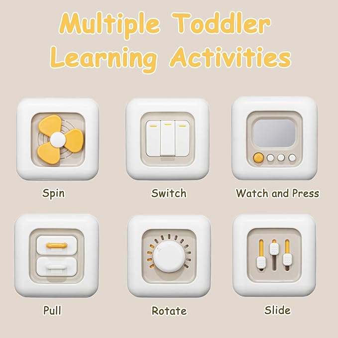 Busy Cube Toys for 1 Year Old Boy, Montessori Toys for 1+ Year Old, Travel Sensory Toys for Toddlers 1-3, Learning Fine Motor Skills| 1st Birthday Gifts Boy 9 12 Months +-CubbioJoy