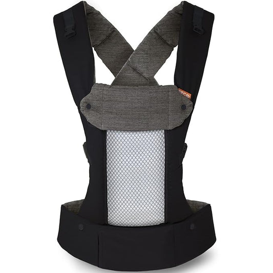 Beco Baby Carrier 8 Hybrid Newborn to Toddler Carrier (7-45lbs) - All in 1 Mesh Toddler Carrier - Baby Carrier Backpack, Front and Hip Carrier with Adjustable Seat - Cooling Ergonomic Carrier (Black)-CubbioJoy