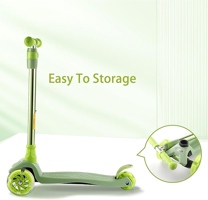 3 Wheel Scooter for Kids Ages 6-12,Kids Scooter with Light Up Wheels, Sturdy Deck Design, and 4 Height Adjustable Suitable for Kid Ages 3-12-CubbioJoy