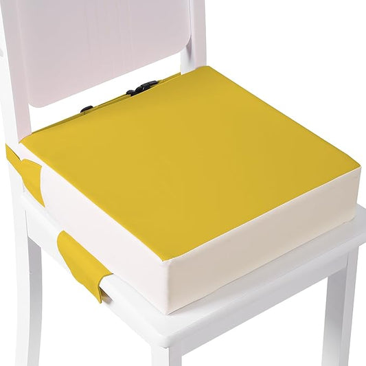 Booster Seat for Kitchen Chair with Adjustable Straps, Toddler Booster Seats for Dining Table Portable for Travel Camping Eating, Booster Cushion for Table for Baby Child Infant Kid Boy Girl-CubbioJoy