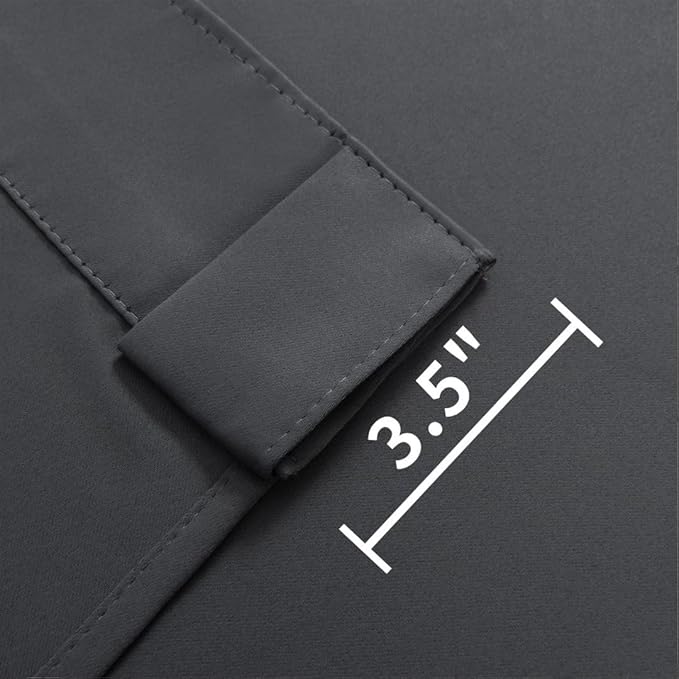 Joydeco Custom Blackout Curtains for Bedroom, 1 Panel Room Darkening Curtains & Drapes for Living Room Window Rod Pocket Back Tab (Custom Size,Dark Grey)-CubbioJoy