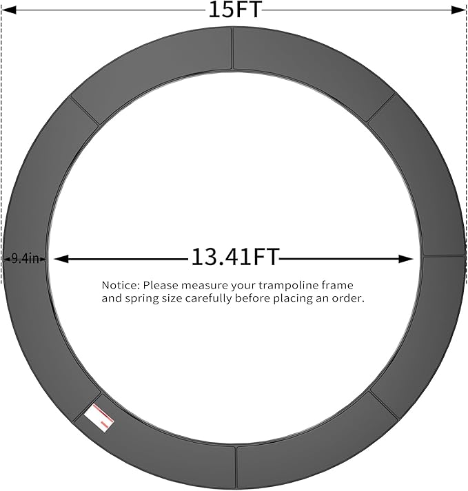 16FT/15FT/14FT/12FT/10FT Trampoline Safety Pad Replacement, Round Trampoline Spring Protection Cover, Fits 16FT/15FT/14FT/12FT/10FT Frames, Water-Resistant Trampoline Accessories-CubbioJoy