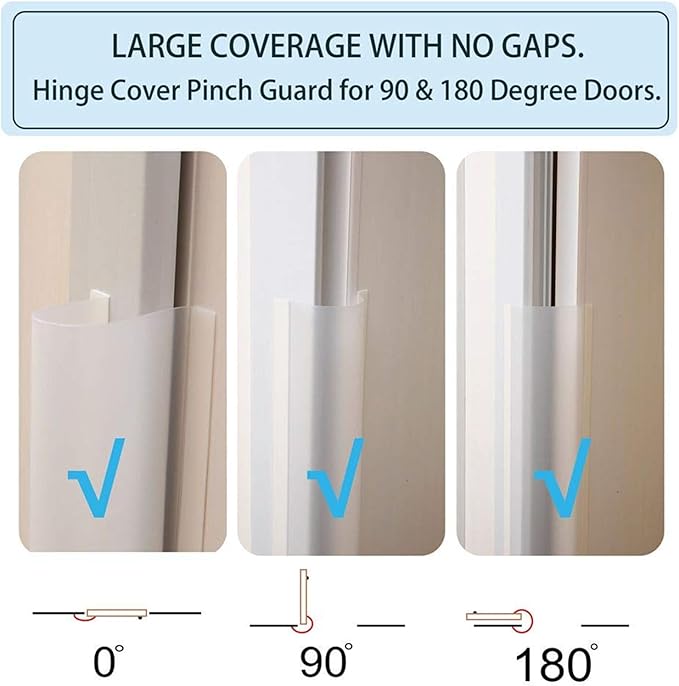 Door Pinch Guard Baby Proofing, Door Hinge Cover, Door Protector for Kids Finger Safety, Door Finger Pinch Guards Heavy Duty, Door jam Shield,JuneSisters-CubbioJoy