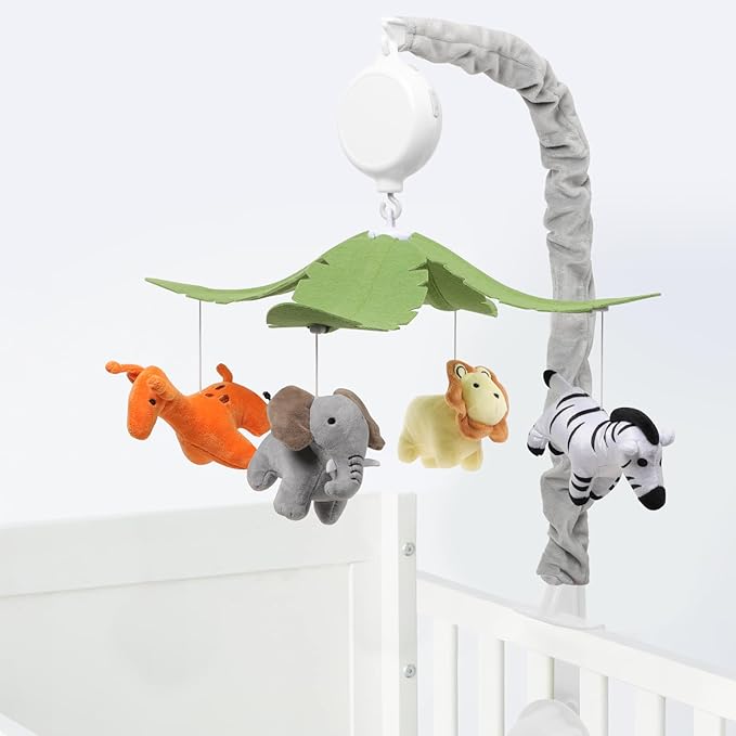Baby Crib Mobile - Jungle Animal Mobile for Crib Nursery Musical Mobile Gender Neutral for Boys and Girls with 12 Lullabies Ceiling Mobile Presents for Newborn-CubbioJoy