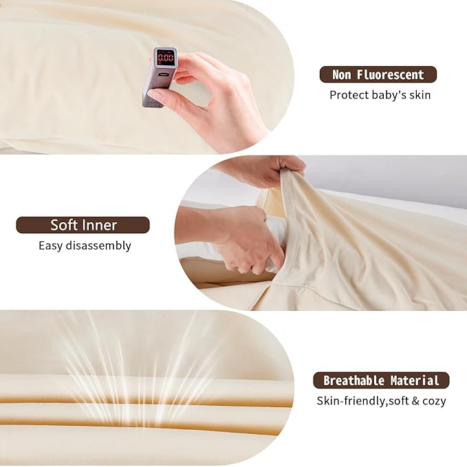 Baby Lounger Play Mat,Baby Lounger for Newborn Tummy Time for Baby in Flat Surface,0° Angle Newborn Lounger Baby Nest for Boys & Girls 0-12 Months(English Apricot)-CubbioJoy