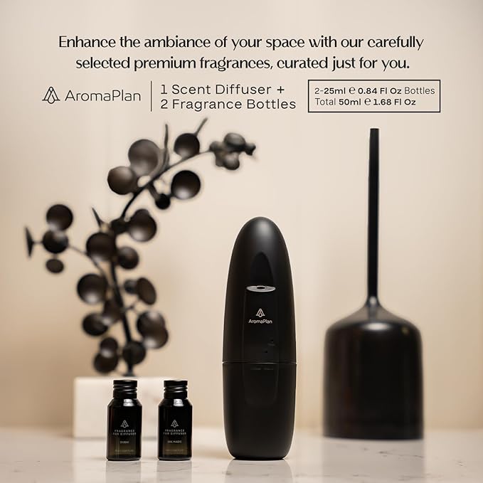 AromaPlan Authentic 2025 Upgraded Plug in Waterless Diffuser (2 Fragrances Included) -Cold Air & Nanotechnology Diffusers for Home & Office- Silent Wall Diffuser Plug in (1 Device +2 Scents)-CubbioJoy
