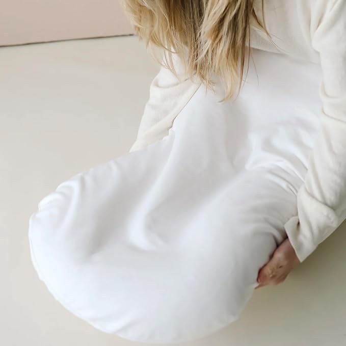 Baby Lounger - Snuggle Cozy Me Infant Lounger for Newborns | Flannel Cover, Breathable Soft, Portable Awake-Time Pad, Essential Baby Gift - White-CubbioJoy