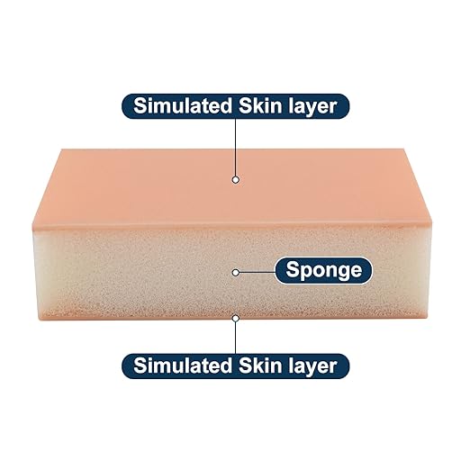 Injection Pad for Nursing Students, Injection Teaching Model with Absorbent Sponge, Subcutaneous Injection Training Pad for Medical Student(Training Use Only)-CubbioJoy