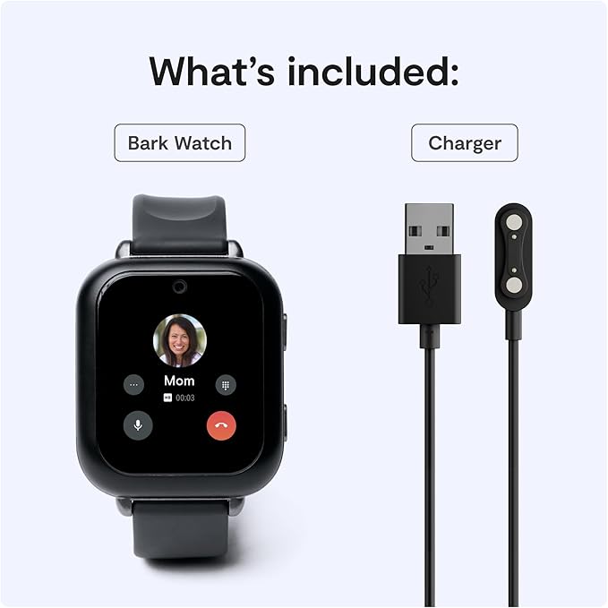 Bark Watch - Safest Smart Watch for Kids - Talk and Text - GPS Tracking - Text, Video, and Phone Monitoring - Manage All Contacts - SOS Button - CV16-CubbioJoy