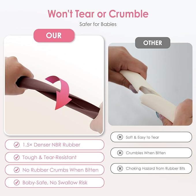 Baby Proofing Corners and Edges Protector Guards (16.5FT Edge +8 Corners), Soft Rubber Foam Edge Protector with Removable Double Sided Tapes, Furniture Table Bumper Guard for Baby Safety-Brown-CubbioJoy