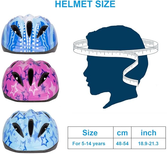 Kid Bicycle Helmets, LX LERMX Kids Bike Helmet Ages 3-5/5-14 Adjustable from Toddler to Youth Size, Durable Kids Bike Helmet with Fun Designs for Boys and Girls-CubbioJoy