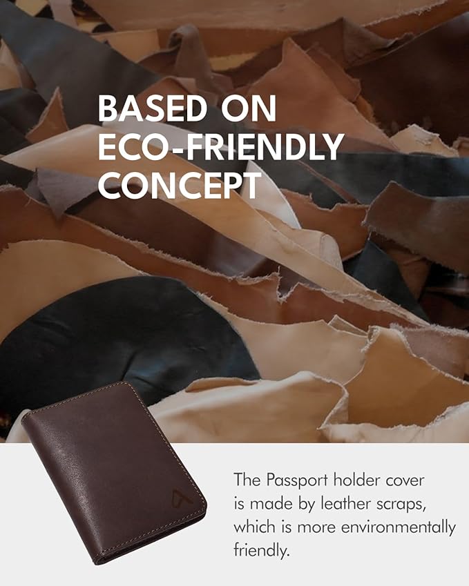 ALLIVE Passport Holder for Travel Women Men,Genuine Leather Passport Cover Wallet,Travel Must Haves Airport Essentials Travel Gifts Brown-CubbioJoy