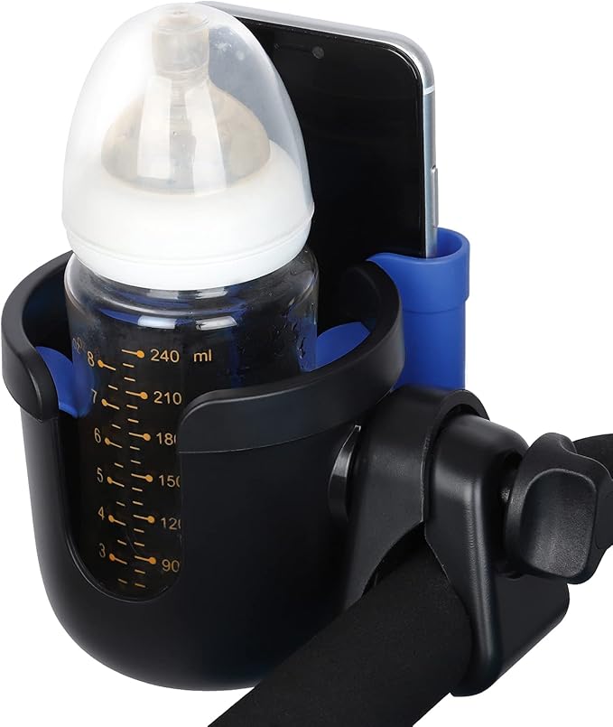Accmor Stroller Cup Holder with Phone Holder, Bike Cup Holder, Universal Cup Holder for Uppababy Nuna Doona Strollers, 2-in-1 Cup Phone Holder for Stroller, Bike, Wheelchair, Walker, Scooter-CubbioJoy