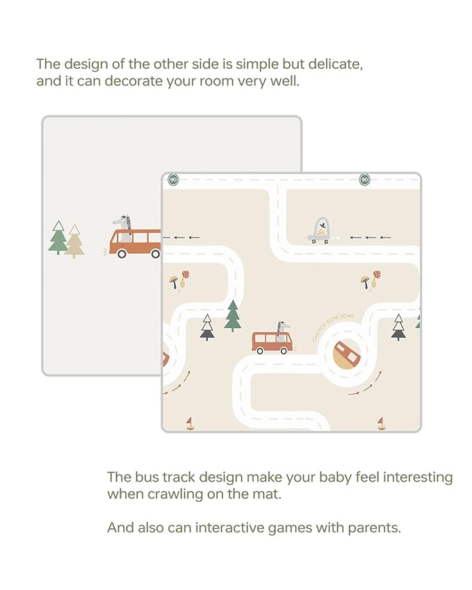 Baby Play Mat 47x47 Foldable Baby Play Mat for Playpen 50x50 Playpen Mat Reversible Foam Play Mat for Baby to Play on Floor 0.4" Crawling Baby Girl Play Mat for 50x50 Playpen(47 * 47 * 0.4)-CubbioJoy