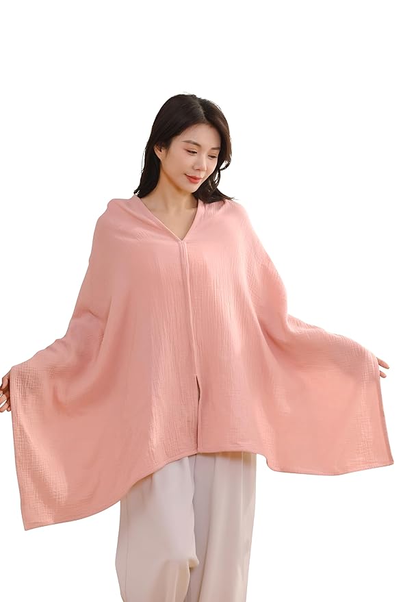 2-Pack Nursing Covers for Breastfeeding, 100% Organic Cotton Muslin Breastfeeding Cover, Multi-Use Nursing Scarf, Car Seat Canopy, Stroller Cover, Soft Breathable Baby Blanket Pink-CubbioJoy